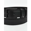 LCW ACCESSORIES Siyah Deri Görünümlü Erkek Kemer