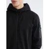 XSIDE ACTIVE Siyah Kapüşonlu Erkek Fermuarlı Sweatshirt