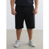 XSIDE Siyah Standart Kalıp Baskılı Erkek Şort