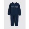LCW Kids Lacivert Bisiklet Yaka New York Baskılı Erkek Çocuk Eşofman Takımı