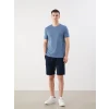 LCWAIKIKI Classic İndigo Bisiklet Yaka Penye Erkek Tişört