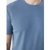 LCWAIKIKI Classic İndigo Bisiklet Yaka Penye Erkek Tişört