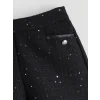 LCW Kids Siyah Pul İşlemeli Kız Çocuk Tüvit Şort