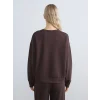 XSIDE Kahverengi Bisiklet Yaka Oversize Kadın Sweatshirt
