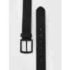 LCW ACCESSORIES Siyah Deri Görünümlü Erkek Kemer