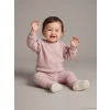 LCW baby Pembe Bisiklet Yaka Basic Kız Çocuk Sweatshirt ve Tayt