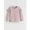 LCW baby Pembe Bisiklet Yaka Basic Kız Çocuk Sweatshirt ve Tayt