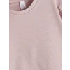 LCW baby Pembe Bisiklet Yaka Basic Kız Çocuk Sweatshirt ve Tayt
