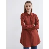LCWAIKIKI Classic Kahverengi Regular Fit Kadın Gömlek Tunik