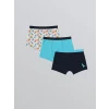 LCW Kids Gri Baskılı Erkek Çocuk Boxer 3lü