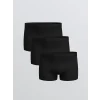 LC WAIKIKI Siyah Standart Kalıp Pamuklu Esnek Erkek Boxer 3lü