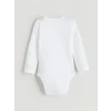 LCW baby Ekru Bisiklet Yaka Basic Kız Bebek Çıtçıtlı Bodysuit 2li