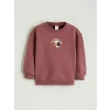 LCW baby Pembe Bisiklet Yaka Baskılı Erkek Bebek Sweatshirt