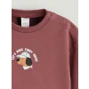 LCW baby Pembe Bisiklet Yaka Baskılı Erkek Bebek Sweatshirt