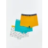 LCW Kids Gri Baskılı Erkek Çocuk Boxer 3lü