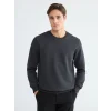 LCWAIKIKI Classic Antrasit Bisiklet Yaka Erkek Sweatshirt