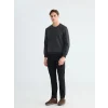 LCWAIKIKI Classic Antrasit Bisiklet Yaka Erkek Sweatshirt