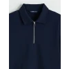 LCWAIKIKI Classic Lacivert Polo Yaka Erkek Sweatshirt