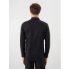 LCWAIKIKI Classic Siyah Slim Fit Uzun Kollu Armürlü Erkek Gömlek