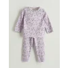 LCW Kids Lila Desenli Kız Çocuk Pijama Takımı
