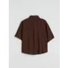 LCW Vision Kahverengi Dokulu Kadın Gömlek