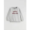 LCW baby Gri Baskılı Erkek Bebek Sweatshirt