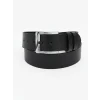 LCW ACCESSORIES Siyah Deri Görünümlü Erkek Kemer