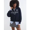 XSIDE Lacivert New Jersey Nakışlı Oversize Kadın Kalın Sweatshirt