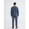 LC WAIKIKI Lacivert Standart Kalıp Erkek Baskılı Pijama Takım