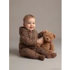 LCW baby Kahverengi Kapüşonlu Erkek Bebek Eşofman Takımı