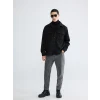 XSIDE Siyah Regular Fit Uzun Kollu Kaşe Erkek Gömlek Ceket