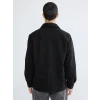 XSIDE Siyah Regular Fit Uzun Kollu Kaşe Erkek Gömlek Ceket