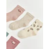 LCW baby Pembe Desenli Kız Bebek Soket Çorap 5li