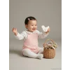 LCW baby Pembe Bebe Yaka Çiçekli Kız Bebek Salopet Elbise