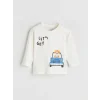 LCW baby Bej Bisiklet Yaka Erkek Bebek Sweatshirt ve Eşofman Alt