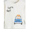 LCW baby Bej Bisiklet Yaka Erkek Bebek Sweatshirt ve Eşofman Alt