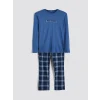 LC WAIKIKI Lacivert Ekose Erkek Pijama Takımı