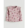 LCW baby Lila Kiraz Baskılı Kız Bebek Bluz