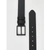 LCW ACCESSORIES Siyah Deri Görünümlü Erkek Kemer