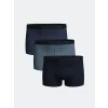 LC WAIKIKI İndigo Rahat Kalıp Pamuklu Esnek Erkek Boxer 3lü