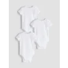LCW baby Ekru Basic Kız Bebek Çıtçıtlı Body 3lü