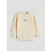 LCW baby Bej Bisiklet Yaka Erkek Bebek Sweatshirt ve Eşofman Altı