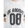 XSIDE Ekru Bisiklet Yaka Los Angeles Baskılı Penye Erkek Tişört