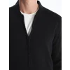 LCWAIKIKI Classic Siyah Kolej Yaka Uzun Kollu Erkek Fermuarlı Sweatshirt