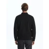 LCWAIKIKI Classic Siyah Kolej Yaka Uzun Kollu Erkek Fermuarlı Sweatshirt