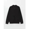 LCWAIKIKI Classic Siyah Kolej Yaka Uzun Kollu Erkek Fermuarlı Sweatshirt
