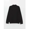 LCWAIKIKI Classic Siyah Kolej Yaka Uzun Kollu Erkek Fermuarlı Sweatshirt