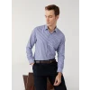 LCW BUSINESS Lacivert Slim Fit Uzun Kollu Çizgili Poplin Erkek Gömlek