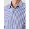 LCW BUSINESS Lacivert Slim Fit Uzun Kollu Çizgili Poplin Erkek Gömlek