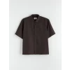 LCW Vision Kahverengi Rahat Kalıp Kısa Kollu Erkek Gömlek